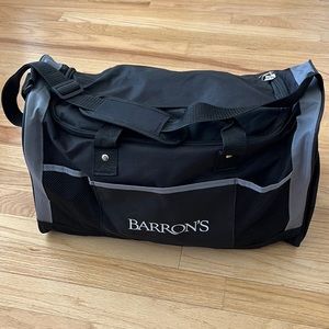 BARRON’S Duffle Bag 18.5x5x11 Black Grey with strap